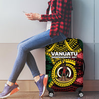 Vanuatu Independence Day Luggage Cover Boar Tusk Warrior Tribal Floral Patterns