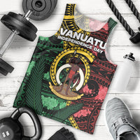 Personalised Vanuatu Independence Day Men Tank Top Boar Tusk Warrior Tribal Floral Patterns
