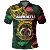 Personalised Vanuatu Independence Day Polo Shirt Boar Tusk Warrior Tribal Floral Patterns DT05 Multicolor - Polynesian Pride