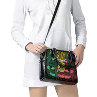 Vanuatu Independence Day Shoulder Handbag Boar Tusk Warrior Tribal Floral Patterns