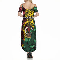Personalised Vanuatu Independence Day Summer Maxi Dress Boar Tusk Warrior Tribal Floral Patterns DT05 - Polynesian Pride