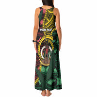 Personalised Vanuatu Independence Day Tank Maxi Dress Boar Tusk Warrior Tribal Floral Patterns DT05 - Polynesian Pride