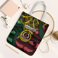 Vanuatu Independence Day Tote Bag Boar Tusk Warrior Tribal Floral Patterns