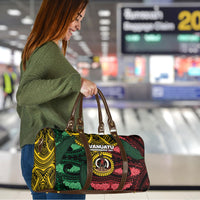 Vanuatu Independence Day Travel Bag Boar Tusk Warrior Tribal Floral Patterns