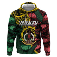 Personalised Vanuatu Independence Day Zip Hoodie Boar Tusk Warrior Tribal Floral Patterns