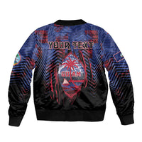 Personalised Guam Bomber Jacket Chamorro Seal Tribal Scratch Design - Polynesian Pride