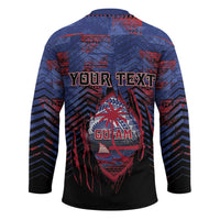 Personalised Guam Hockey Jersey Chamorro Seal Tribal Scratch Design - Polynesian Pride