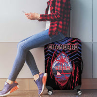 Guam Luggage Cover Chamorro Seal Tribal Scratch Design - Polynesian Pride