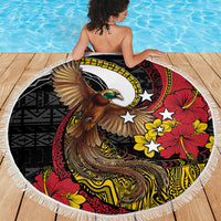 Papua New Guinea Language Week Beach Blanket Bird Of Paradise Tribal Floral Pattern