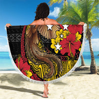 Papua New Guinea Language Week Beach Blanket Bird Of Paradise Tribal Floral Pattern