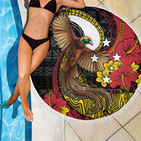 Papua New Guinea Language Week Beach Blanket Bird Of Paradise Tribal Floral Pattern