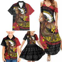 Personalised Papua New Guinea Language Week Family Matching Summer Maxi Dress and Hawaiian Shirt Bird Of Paradise Tribal Floral Pattern DT05 - Polynesian Pride