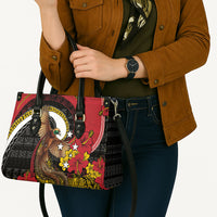 Papua New Guinea Language Week Leather Bag Bird Of Paradise Tribal Floral Pattern