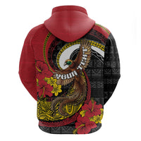 Personalised Papua New Guinea Language Week Zip Hoodie Bird Of Paradise Tribal Floral Pattern DT05 - Polynesian Pride