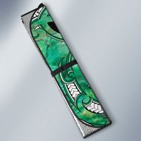 Aotearoa Ngati Awa Auto Sun Shade Maori Tribal Green Marble Paua Shell Pattern