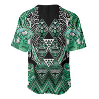 Aotearoa Ngati Awa Baseball Jersey Maori Tribal Green Marble Paua Shell Pattern