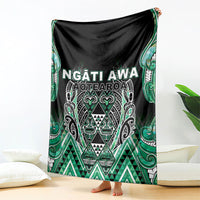 Aotearoa Ngati Awa Blanket Maori Tribal Green Marble Paua Shell Pattern