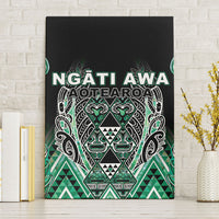 Aotearoa Ngati Awa Canvas Wall Art Maori Tribal Green Marble Paua Shell Pattern