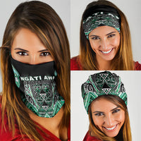 Aotearoa Ngati Awa Neck Gaiter Maori Tribal Green Marble Paua Shell Pattern