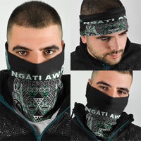 Aotearoa Ngati Awa Neck Gaiter Maori Tribal Green Marble Paua Shell Pattern