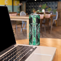 Aotearoa Ngati Awa Skinny Tumbler Maori Tribal Green Marble Paua Shell Pattern