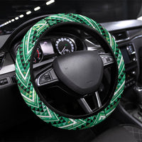 Aotearoa Ngati Awa Steering Wheel Cover Maori Tribal Green Marble Paua Shell Pattern