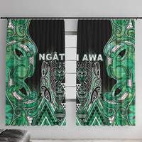 Aotearoa Ngati Awa Window Curtain Maori Tribal Green Marble Paua Shell Pattern