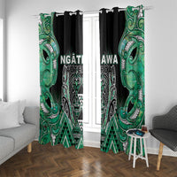 Aotearoa Ngati Awa Window Curtain Maori Tribal Green Marble Paua Shell Pattern