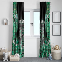 Aotearoa Ngati Awa Window Curtain Maori Tribal Green Marble Paua Shell Pattern