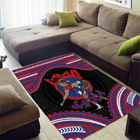 Samoa Mixed Martial Arts Area Rug Flying Knee Of Samoan - Polynesian Pride