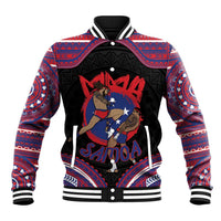 Personalised Samoa Mixed Martial Arts Baseball Jacket Flying Knee Of Samoan - Polynesian Pride