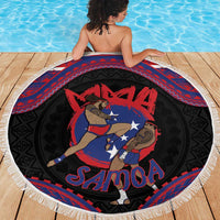 Samoa Mixed Martial Arts Beach Blanket Flying Knee Of Samoan - Polynesian Pride