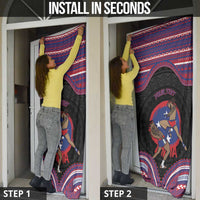 Personalised Samoa Mixed Martial Arts Door Cover Flying Knee Of Samoan - Polynesian Pride