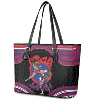 Samoa Mixed Martial Arts Leather Tote Bag Flying Knee Of Samoan - Polynesian Pride
