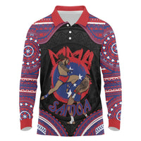 Personalised Samoa Mixed Martial Arts Long Sleeve Polo Shirt Flying Knee Of Samoan - Polynesian Pride