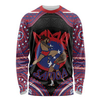 Personalised Samoa Mixed Martial Arts Long Sleeve Shirt Flying Knee Of Samoan - Polynesian Pride