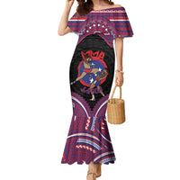 Personalised Samoa Mixed Martial Arts Mermaid Dress Flying Knee Of Samoan - Polynesian Pride