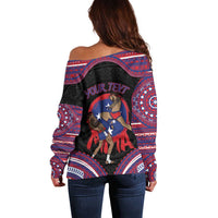 Personalised Samoa Mixed Martial Arts Off Shoulder Sweater Flying Knee Of Samoan - Polynesian Pride