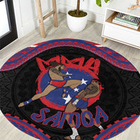 Samoa Mixed Martial Arts Round Carpet Flying Knee Of Samoan - Polynesian Pride