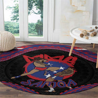 Samoa Mixed Martial Arts Round Carpet Flying Knee Of Samoan - Polynesian Pride