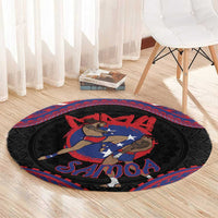 Samoa Mixed Martial Arts Round Carpet Flying Knee Of Samoan - Polynesian Pride