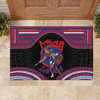 Samoa Mixed Martial Arts Rubber Doormat Flying Knee Of Samoan - Polynesian Pride
