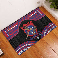 Samoa Mixed Martial Arts Rubber Doormat Flying Knee Of Samoan - Polynesian Pride