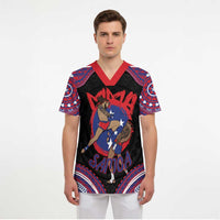 Personalised Samoa Mixed Martial Arts Scrub Top Flying Knee Of Samoan - Polynesian Pride