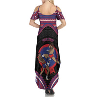 Personalised Samoa Mixed Martial Arts Summer Maxi Dress Flying Knee Of Samoan - Polynesian Pride