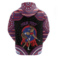 Personalised Samoa Mixed Martial Arts Zip Hoodie Flying Knee Of Samoan - Polynesian Pride