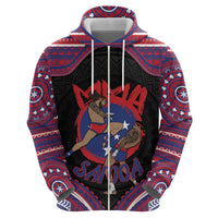 Personalised Samoa Mixed Martial Arts Zip Hoodie Flying Knee Of Samoan - Polynesian Pride