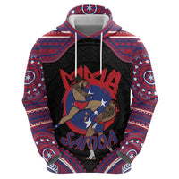 Personalised Samoa Mixed Martial Arts Zip Hoodie Flying Knee Of Samoan - Polynesian Pride