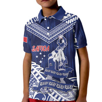 Personalised Samoa Rugby Kid Polo Shirt Pacific Warrior Glory - Polynesian Pride