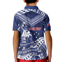 Personalised Samoa Rugby Kid Polo Shirt Pacific Warrior Glory - Polynesian Pride